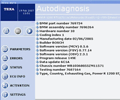 Motorcycle fault diagnosis